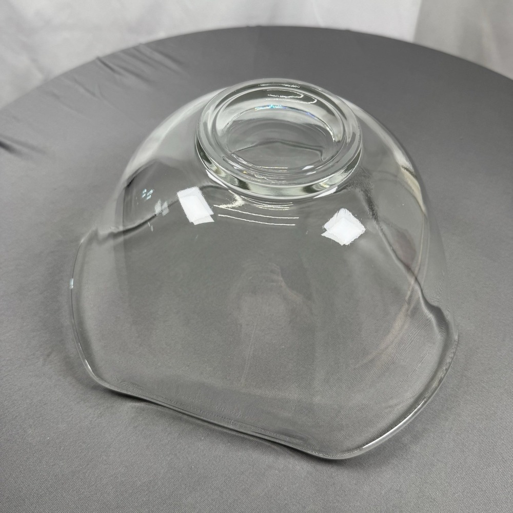 Vintage MCM Glass 10" Tricorner Clear Fruit Serving Bowl - Picture 4 of 4